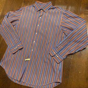 Polo Ralph Lauren Vintage Striped Shirt Blue Orange Size XL
